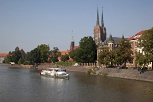 Wroclaw Old Town Prints: Cathedral and River Odra (River Oder), Old Town, Wroclaw, Silesia, Poland, Europe
