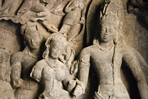 Cave Temple carving, Elephanta Island, UNESCO World Heritage Site, Mumbai (Bombay) Cave Temple carving, Elephanta Island, UNESCO World Heritage Site, Mumbai (Bombay)