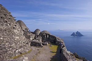 Images Dated 13th April 2010: Skellig Michael Print, a photograph of the Celtic Monastery