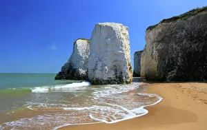 Kent Coastline Attractions Prints: Chalk stacks and cliffs, Botany Bay, near Margate, Kent, England, United Kingdom, Europe