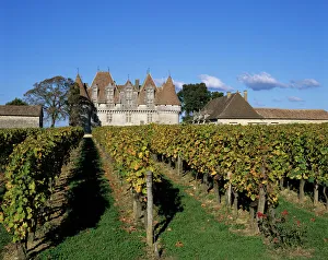 Chateau de Monbazillac and vineyard near Bergerac, Dordogne, Aquitaine, France, Europe Chateau de Monbazillac and vineyard near Bergerac, Dordogne, Aquitaine, France, Europe