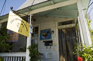 Colorful Travel Destinations Prints: The Chicken Store with chickens inside and out
