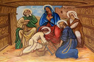 Christ child, carpenter. St. Peter and Paul Cathedral, Aneho, Togo, West Africa, Africa Christ child, carpenter. St. Peter and Paul Cathedral, Aneho, Togo, West Africa, Africa