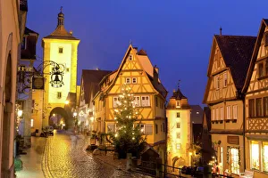 Christmas Tree at the Plonlein, Rothenburg ob der Tauber, Bavaria, Germany, Europe Christmas Tree at the Plonlein, Rothenburg ob der Tauber, Bavaria, Germany, Europe