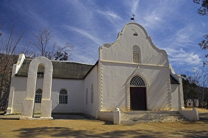 Church building at historic Moravian mission station Church building at historic Moravian mission station