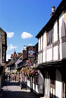 Prints of Church Lane, Ledbury, Herefordshire, England, United Kingdom, Europe Herefordshire Prints: Church Lane Print, Ledbury