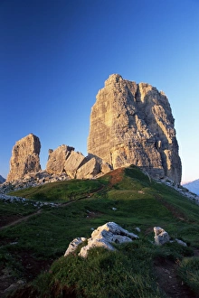 Italian Alps Sunset Prints: Cinque Torri at sunset