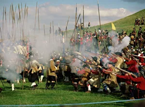 Civil War re-enactment by the Sealed Knot, near site of Edgehill, Warwickshire Civil War re-enactment by the Sealed Knot, near site of Edgehill, Warwickshire