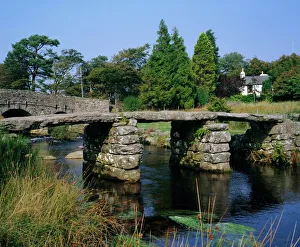 Devon Tourist Attractions Prints: Clapper Bridge, Postbridge, Dartmoor, Devon, England, UK