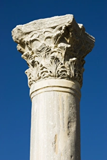 Kourion Archaeological Site Prints: Classical column, Kourion (Curium), Limassol, Cyprus, Europe