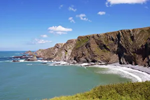 European Coastline Prints: Cliffs at Hartland Quay, Devon, England, United Kingdom, Europe