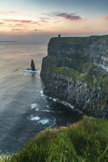 County Clare Scenic Views Prints: Cliffs of Moher at sunset, Liscannor, County Clare, Munster province, Republic of Ireland