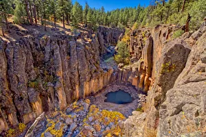 Cliffs of Sycamore Falls with dry inactive waterfalls, Kaibab National Forest near Cliffs of Sycamore Falls with dry inactive waterfalls, Kaibab National Forest near