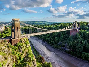 Bristol Landmarks Prints: Clifton Suspension Bridge, Avon Gorge, Bristol, England, United Kingdom, Europe
