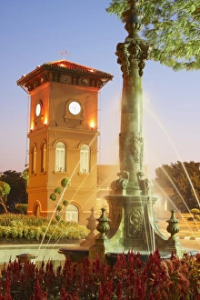 Malaysia Travel Photography Prints: Clock Tower in Town Square, Melaka, Malaysia, Southeast Asia, Asia