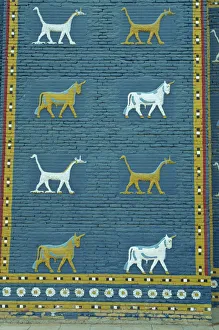 Close-up of Bull of Adad and other symbols on the Ishtar Gate Close-up of Bull of Adad and other symbols on the Ishtar Gate