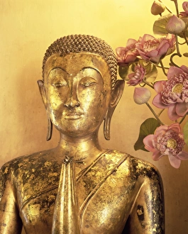 Archaeological Sites In Asia Prints: Close-up of statue of the Buddha