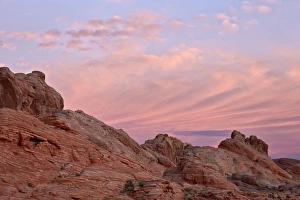 Sandstone Rock Formation Images Prints: Clouds at dawn over sandstone formations