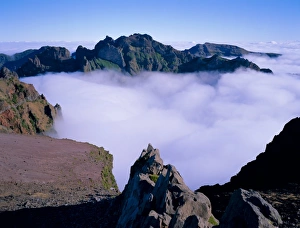 Peaceful European Landscapes Prints: Clouds below mountain peaks