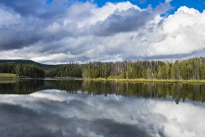 USA Travel Images Prints: Clouds reflecting in the Yellowstone River