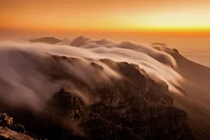 Cape Town Prints: Clouds over Table Mountain Print