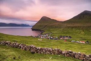 Coastal village of Gjogv, Eysturoy island, Faroe Islands, Denmark Coastal village of Gjogv, Eysturoy island, Faroe Islands, Denmark