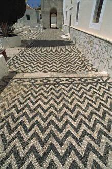 Greek Village Architecture Prints: Cobbled pavement by St