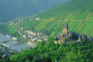Prints of Cochem, Mosel Valley, Germany, Europe Castle Prints: Cochem Mosel Valley Print