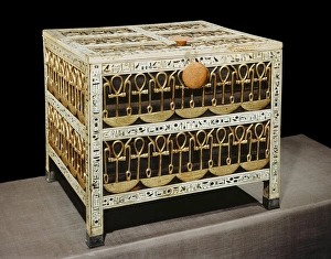 Coffer from the treasury, made from wood and ivory with applied gold and silver Coffer from the treasury, made from wood and ivory with applied gold and silver