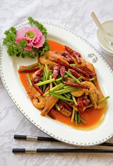 Colorful and spicy Sichuan cuisine dishes use both red and green chili peppers Colorful and spicy Sichuan cuisine dishes use both red and green chili peppers
