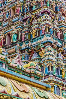 Colourful roof detail on the Sri Mahamariamman Temple in Kuala Lumpur, Malaysia, Southeast Colourful roof detail on the Sri Mahamariamman Temple in Kuala Lumpur, Malaysia, Southeast