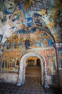 Colourful wall paintings in the Church of Elijah the Prophet in Yaroslavl, UNESCO World Heritage Site, Golden Ring Colourful wall paintings in the Church of Elijah the Prophet in Yaroslavl, UNESCO World Heritage Site, Golden Ring