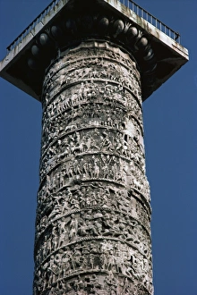 Roman Column Architecture Prints: Column of Marcus Aurelius erected between 173 and 176 AD, Rome, Lazio, Italy, Europe