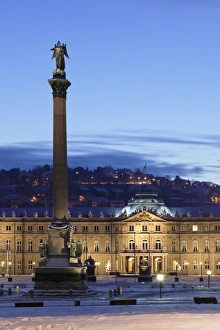 Column at Schlossplatz Square and Neues Schloss castle, Stuttgart, Baden Wurttemberg, Germany, Europe Column at Schlossplatz Square and Neues Schloss castle, Stuttgart, Baden Wurttemberg, Germany, Europe