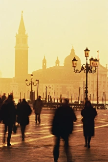 Veneto Italy Tourism Prints: Commuters rushing across St