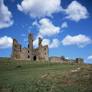 Dunstanburgh Castle Ruins Prints: The keep and Constables tower on the right, Dunstanburgh Castle, Northumberland