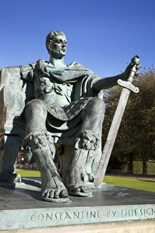 York City Landmarks Prints: Constantine statue, York, Yorkshire, England, United Kingdom, Europe
