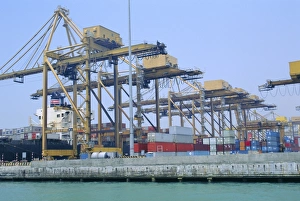 Singapore Harbour Print: Containers on the Docks