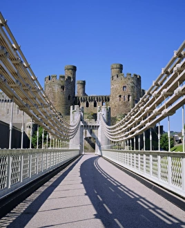 Suspension Bridge Photography Prints: Conwy Catle