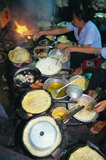Asian Food Preparation Prints: Cook in restaurant