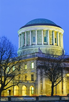 Illuminated Buildings Europe Prints: The Four Courts at dusk