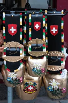 Cowbell souvenirs in Zermatt, Switzerland, Europe Cowbell souvenirs in Zermatt, Switzerland, Europe