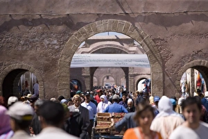 Moroccan Market Scene Prints: Crowd in the Medina