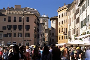 Roman Landmarks And Monuments Prints: Crowds in the Piazza Navona