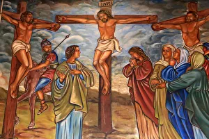 The Crucifixion of Jesus, St. Peter and Paul Cathedral, Aneho, Togo, West Africa, Africa The Crucifixion of Jesus, St. Peter and Paul Cathedral, Aneho, Togo, West Africa, Africa