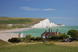 Cuckmere Haven, Seven Sisters white chalk cliffs, East Sussex, England Cuckmere Haven, Seven Sisters white chalk cliffs, East Sussex, England