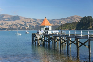 Dalys Wharf, an historic jetty overlooking Akaroa Harbour, Akaroa, Banks Peninsula Dalys Wharf, an historic jetty overlooking Akaroa Harbour, Akaroa, Banks Peninsula