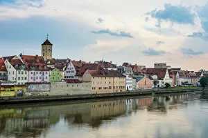 Danube River and skyline of Regensburg, UNESCO World Heritage Site, Bavaria, Germany Danube River and skyline of Regensburg, UNESCO World Heritage Site, Bavaria, Germany