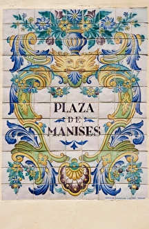 Decorative tiles Print, Plaza de Manises, Valencia