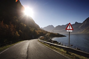 Deserted road Lofoten Islands, Norway, Scandinavia, Europe Deserted road Lofoten Islands, Norway, Scandinavia, Europe
